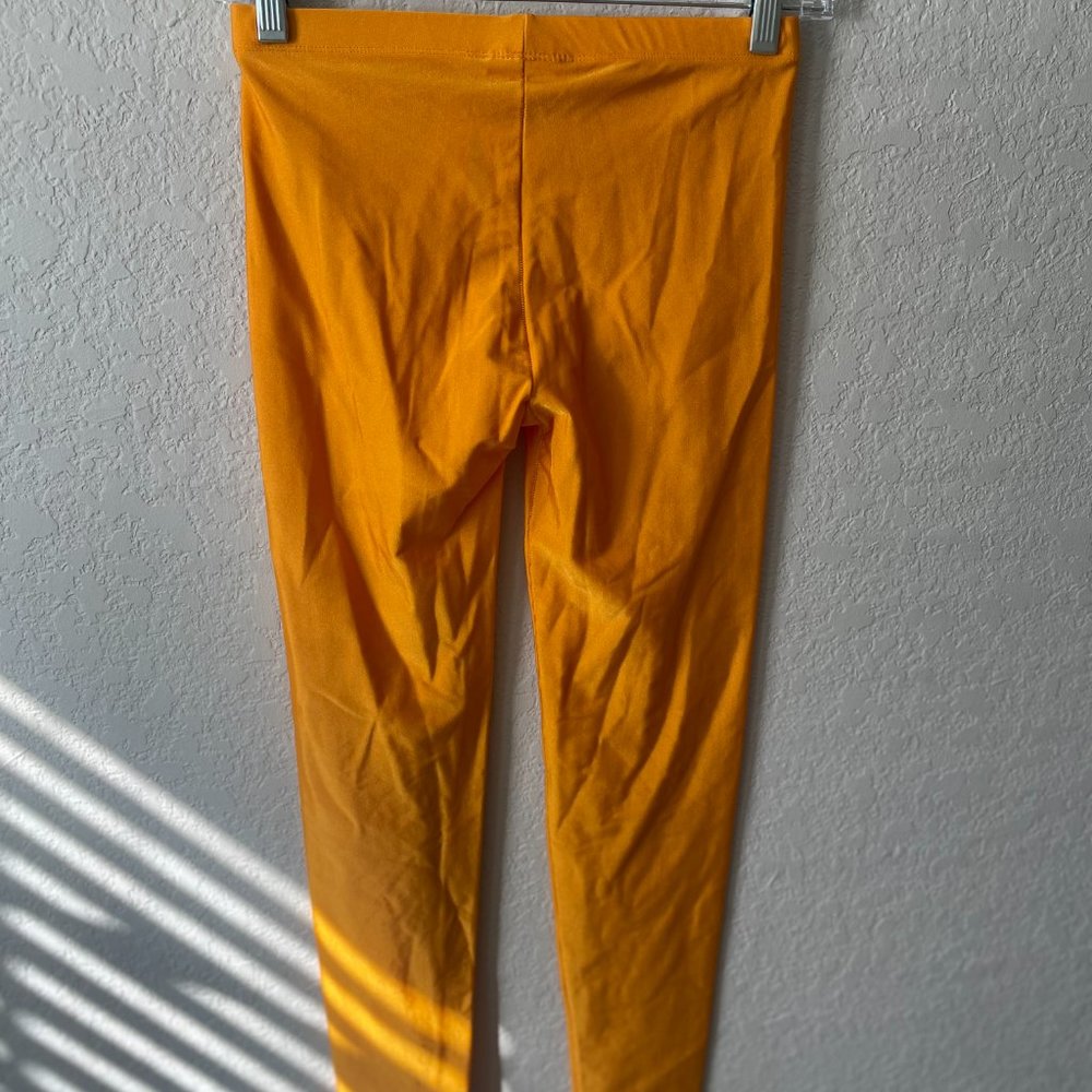 Shiny 1980s OG Spandex Mustard/Marigold Color Stretch Leggings